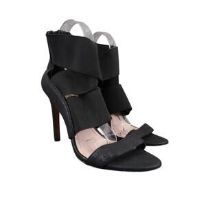 Vince Camuto Shoes Womens 8 Pump Stiletto Heel Zip Open Toe Black Straps Ondetti